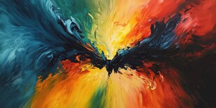 色彩斑斓的抽象蝴蝶绽放