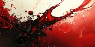 红墨飞溅的动感艺术画面