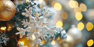 雪花装饰点亮圣诞氛围