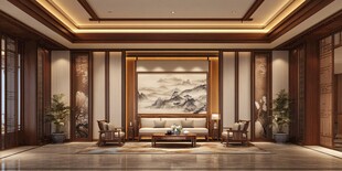 中式豪华接待厅典雅空间