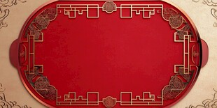 中式红底金框传统装饰图