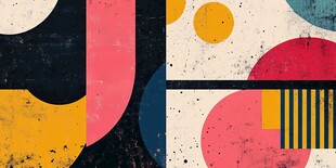 抽象几何图案艺术画作