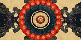 传统中式对称花纹图案