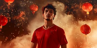 中国足球运动员的喜庆瞬间