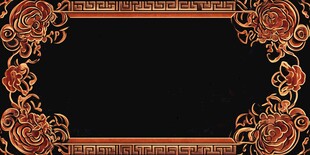 古典金色花纹黑色边框背景