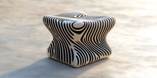 黑白条纹创意几何小凳子