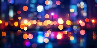 都市璀璨夜景光斑梦幻