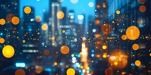 城市夜景光斑梦幻氛围图