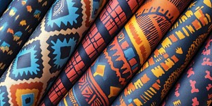 多彩民族风图案布料展示