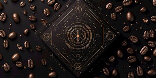 复古风咖啡包装盒与咖啡豆