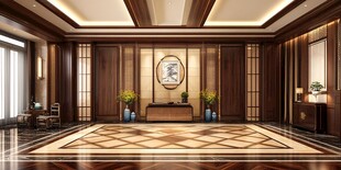 中式奢华大厅室内设计效果图