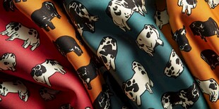 多彩小狗图案布料