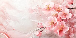 浪漫粉色樱花梦幻背景图