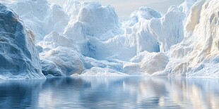 壮丽冰川映于平静水面