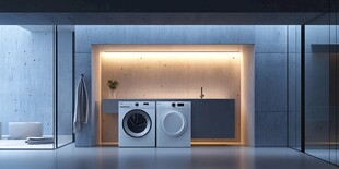 现代简约风的洗衣房场景