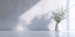 简约室内的清新花瓶绿植