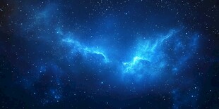 梦幻深邃的蓝色星空背景