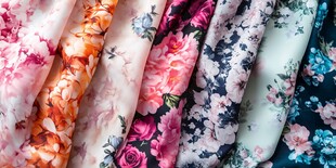 多彩花卉图案精美布料