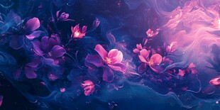 梦幻紫花绽放奇幻之境
