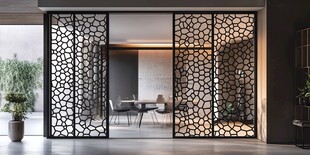 现代风镂空金属屏风隔断