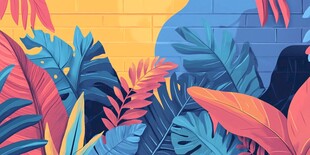 热带植物风情插画