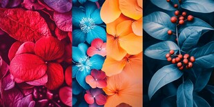 多彩花卉植物特写拼图