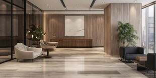 现代简约风办公大厅场景