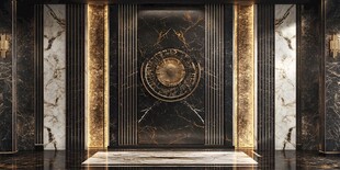 奢华大理石黑金风格玄关