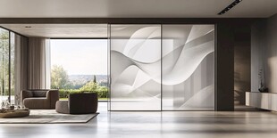 现代简约风客厅玻璃隔断设计