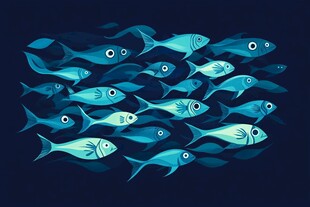 群鱼畅游的深海梦幻图景