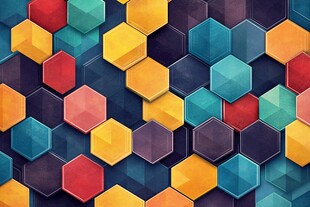 多彩六边形几何图案背景