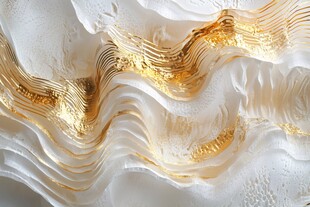 金白交织的流动艺术纹理