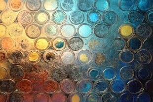 多彩圆形图案纹理背景