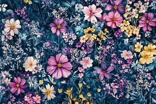 繁花似锦的梦幻花卉图案