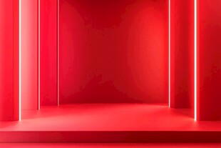 红色简约立体空间背景