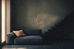 简约暗黑风室内沙发角落