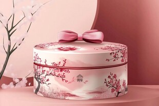 粉色繁花圆盒 精致礼品包装