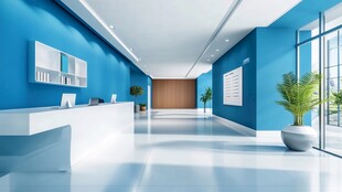 现代简约风办公大厅一角