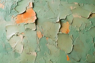 剥落的绿漆墙面纹理