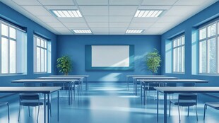 现代简约风格的明亮教室