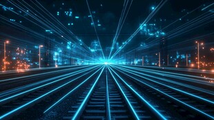 未来科技感的轨道夜景