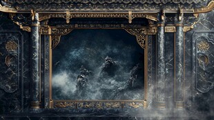 暗黑魔幻风古典边框背景