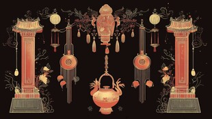 中式古风灯笼柱喜庆装饰