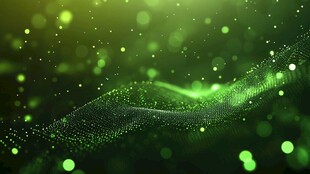 绿色粒子动态梦幻背景图