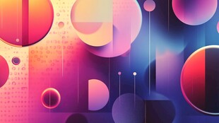 多彩几何圆形抽象背景图