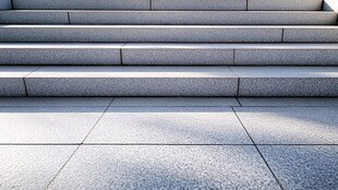 灰色石阶与平整地面景观