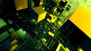 炫彩立体方块科技背景图