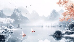 水墨山水间的灵动景致