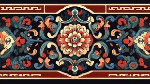 中式传统花卉纹饰图案