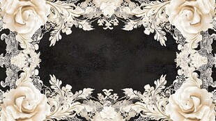 复古蕾丝玫瑰装饰边框图